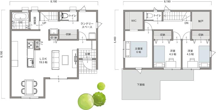 写真：2階建 30坪間取りイメージ